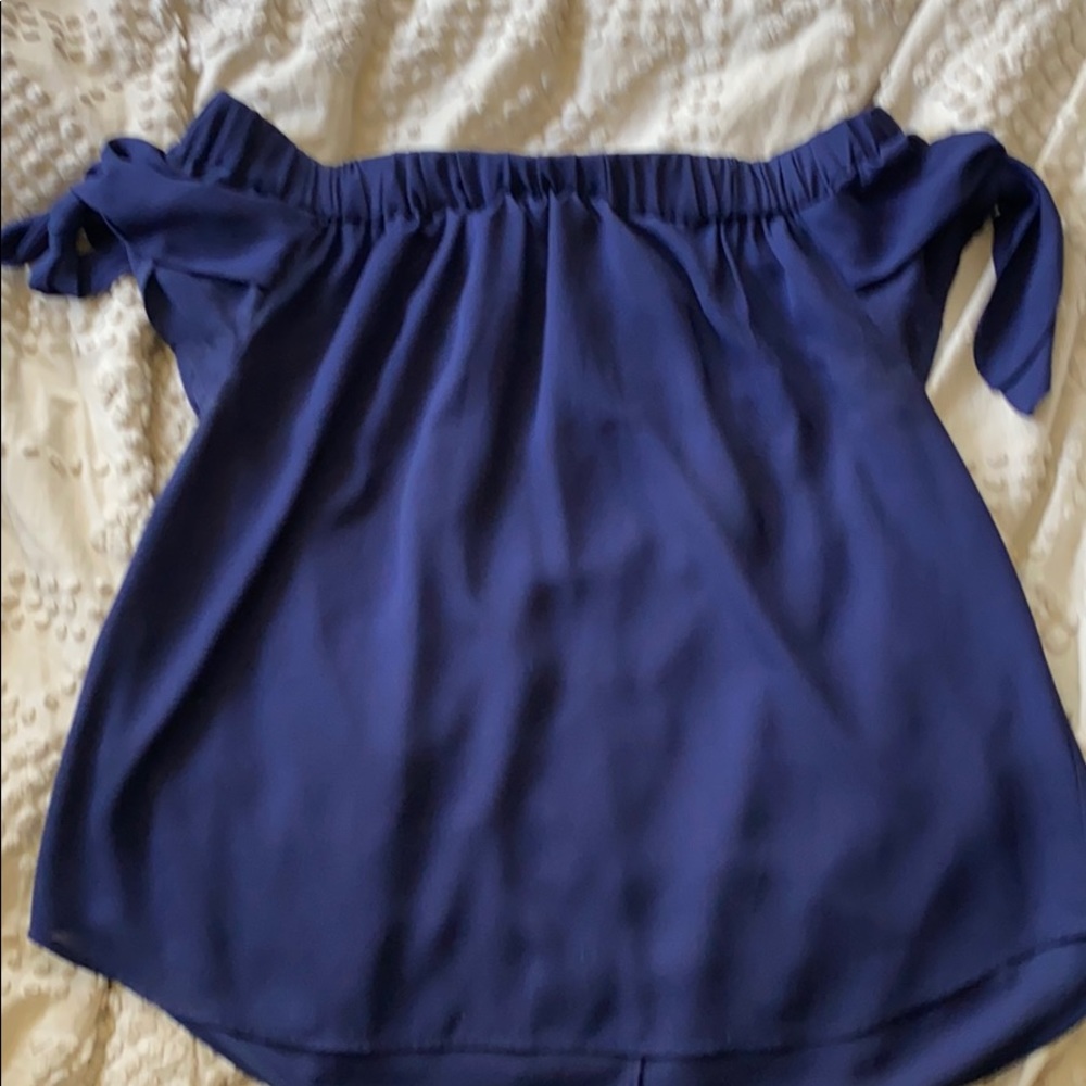 Navy blue off the shoulder top